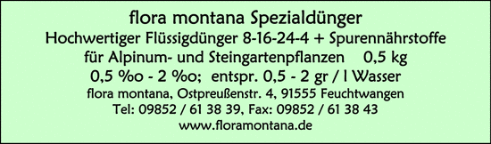 Hochwertiger Flüssigdünger für Alpinum- und Steingartenpflanzen